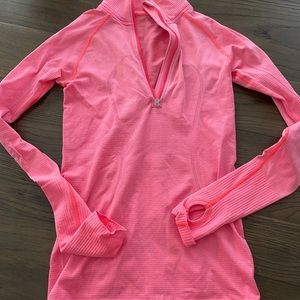 LULULEMON Coral Pink Long Sleeve Running Shirt XS